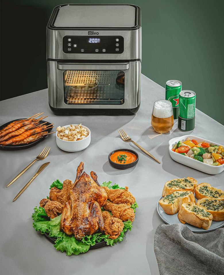 Nồi Chiên Không Dầu Olivo AF12 Dung Tích 12L - Công Suất 1800W, Thiết Kế Hiện Đại, 8 Chương Trình Nấu Ăn Tiện Lợi