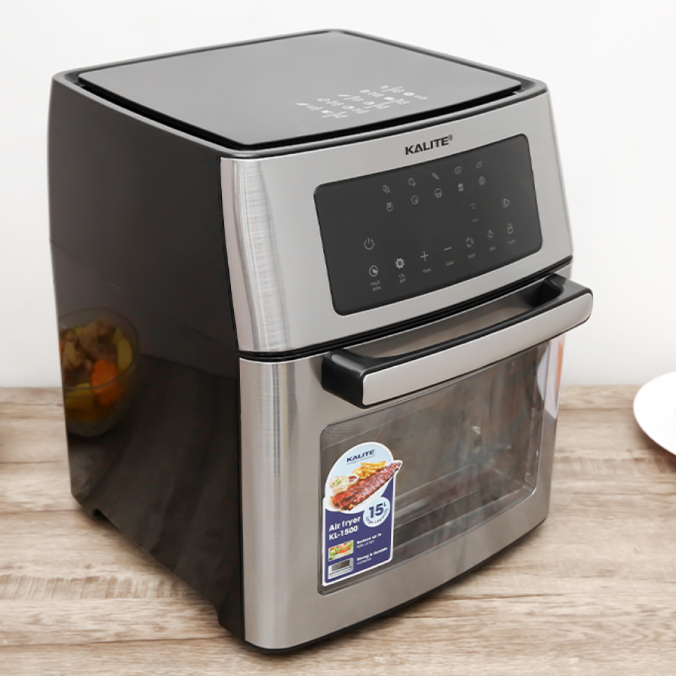 Nồi Chiên Không Dầu Kalite KL-1500 15L - Công Nghệ Rapid Air Giảm 95% Chất Béo, Chế Độ Chiên Nướng Thông Minh, An Toàn Cho Sức Khỏe