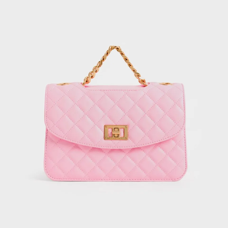 Túi xách Charles & Keith Quilted Clutch CK2-70701231-3 Pink