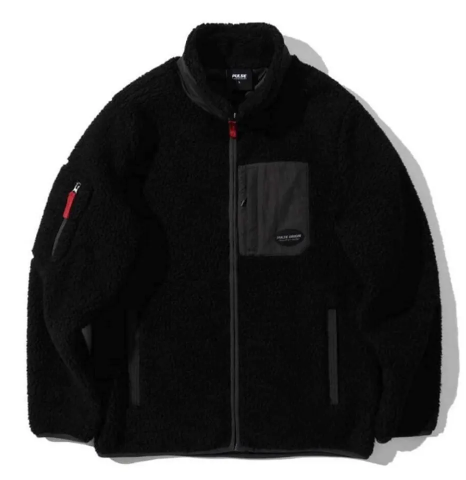 Áo khoác lông cừu unisex Pulse Sherpa Fleece Black 15001-BK màu đen, M