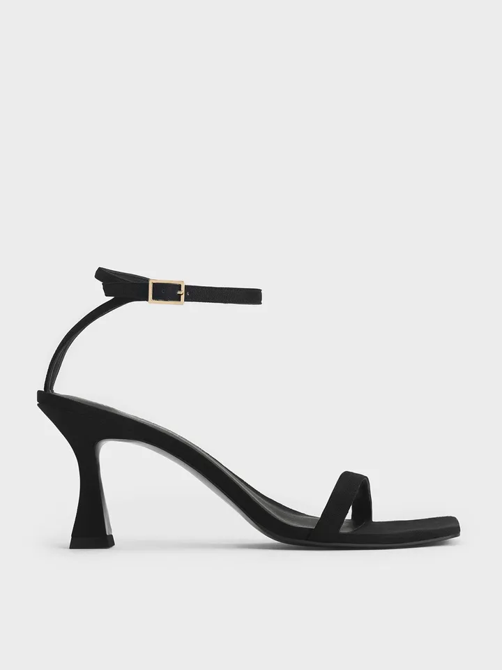 Dép Textured Ankle-Strap Heeled Sandals CK1-60190310 Black, 35