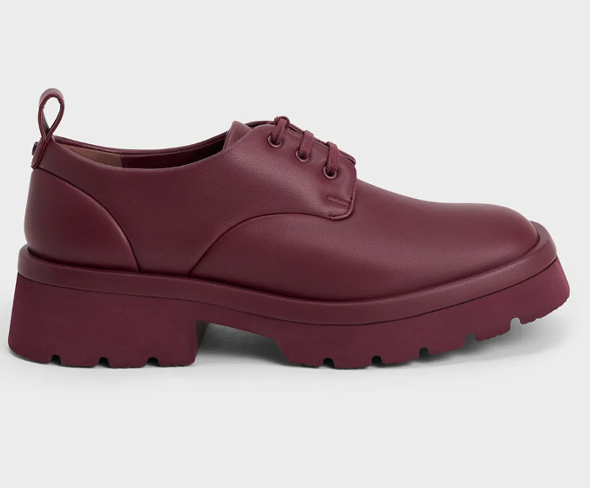Giày Oxfords nữ Charles & Keith CK1-70380964 Maroon, 35