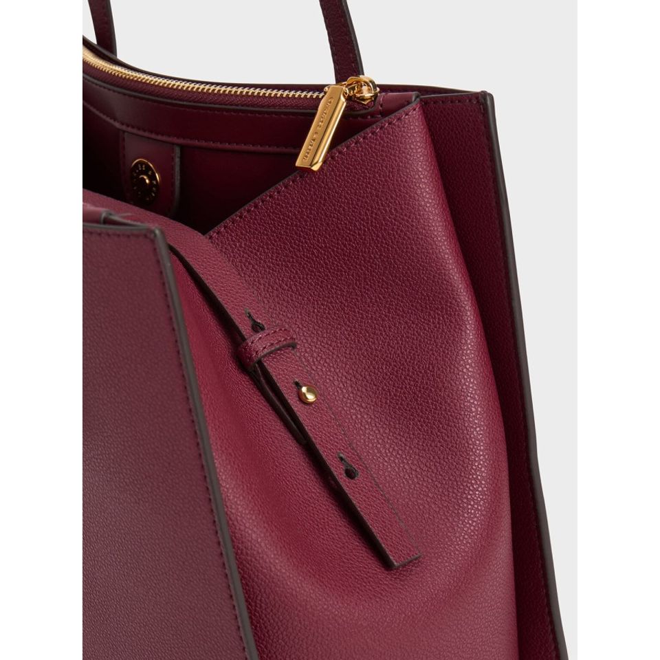 Frame Bucket Bag in Burgundy | Bags | Victoria Beckham UK
