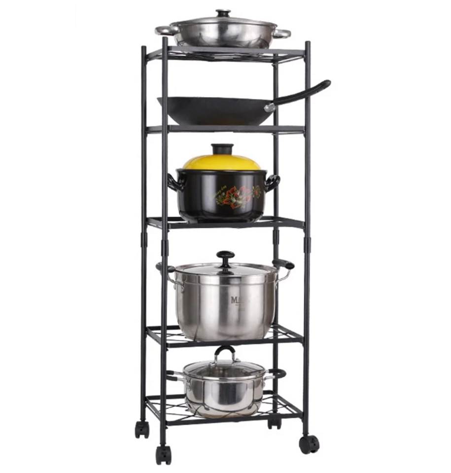 Kệ Đựng Đa Năng 5 Tầng Lắp Ráp Hobby Home Decor KB5T - Kệ Sắt Sơn Tĩnh Điện, Tiện Dụng Cho Nhà Bếp, Có Bánh Xe Di Chuyển Dễ Dàng