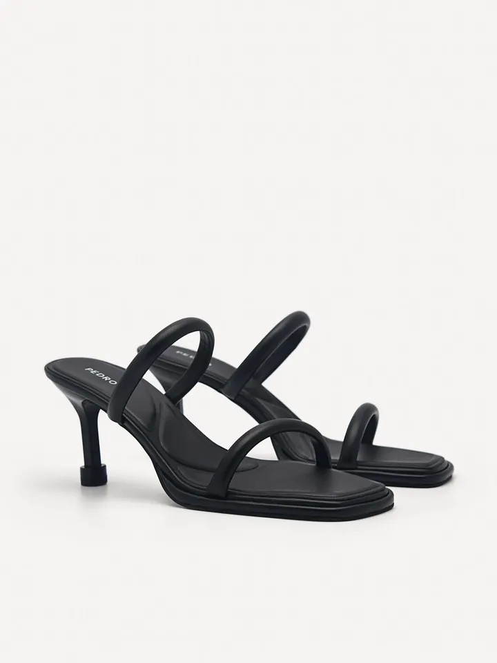 Dép cao gót Pedro Bianca Strappy Heel Sandals PW1-26680040 Black màu đen, 35