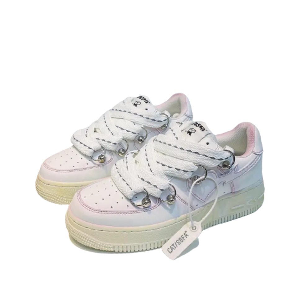 Giày Sneakers Cat&Sofa White Pink Love AC205, 35