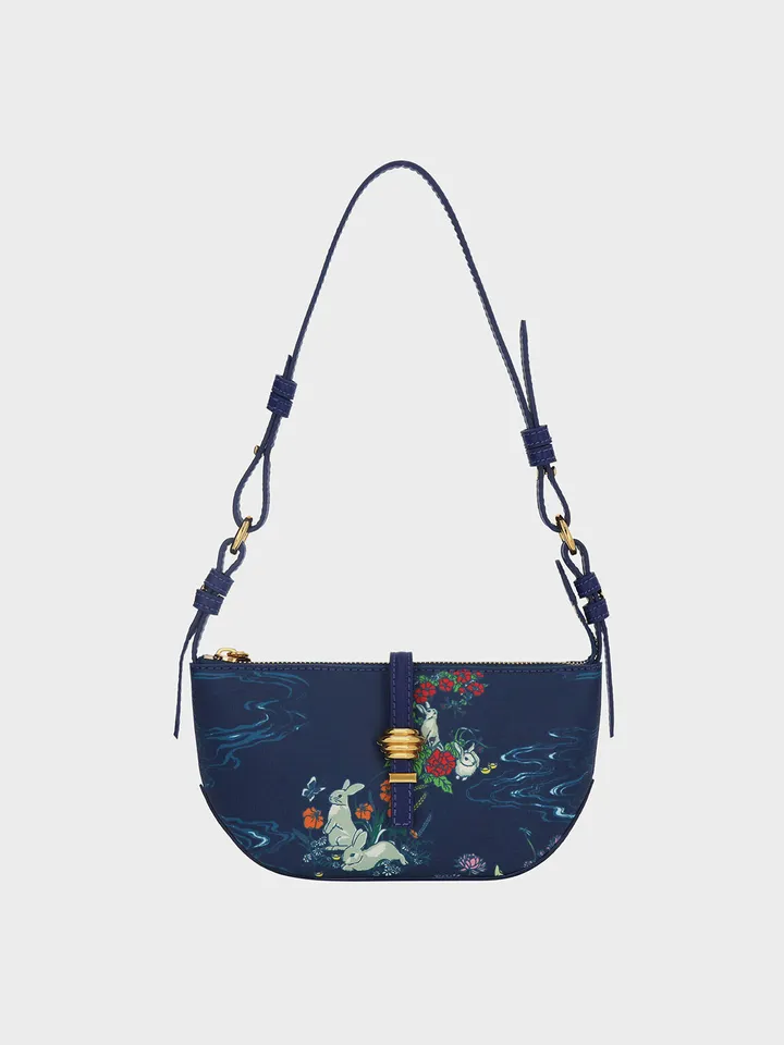 Túi đeo vai Charles & Keith Rabbit Illustrated Belted Bag CK2-20782020 Navy