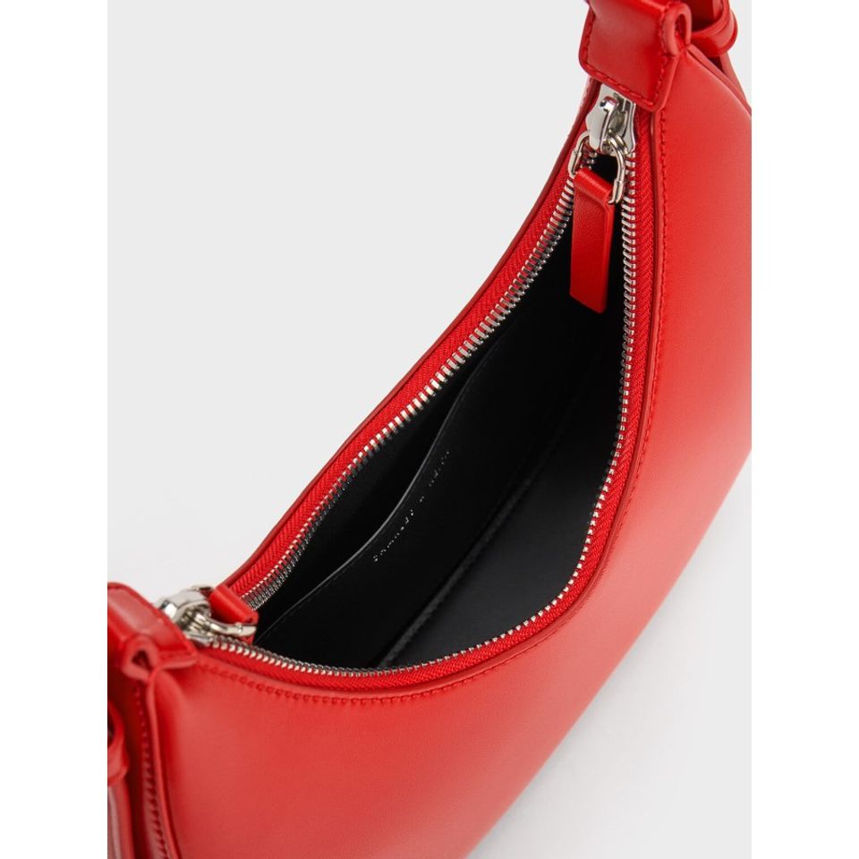 Red Cockade Crescent Hobo Bag - CHARLES & KEITH VN