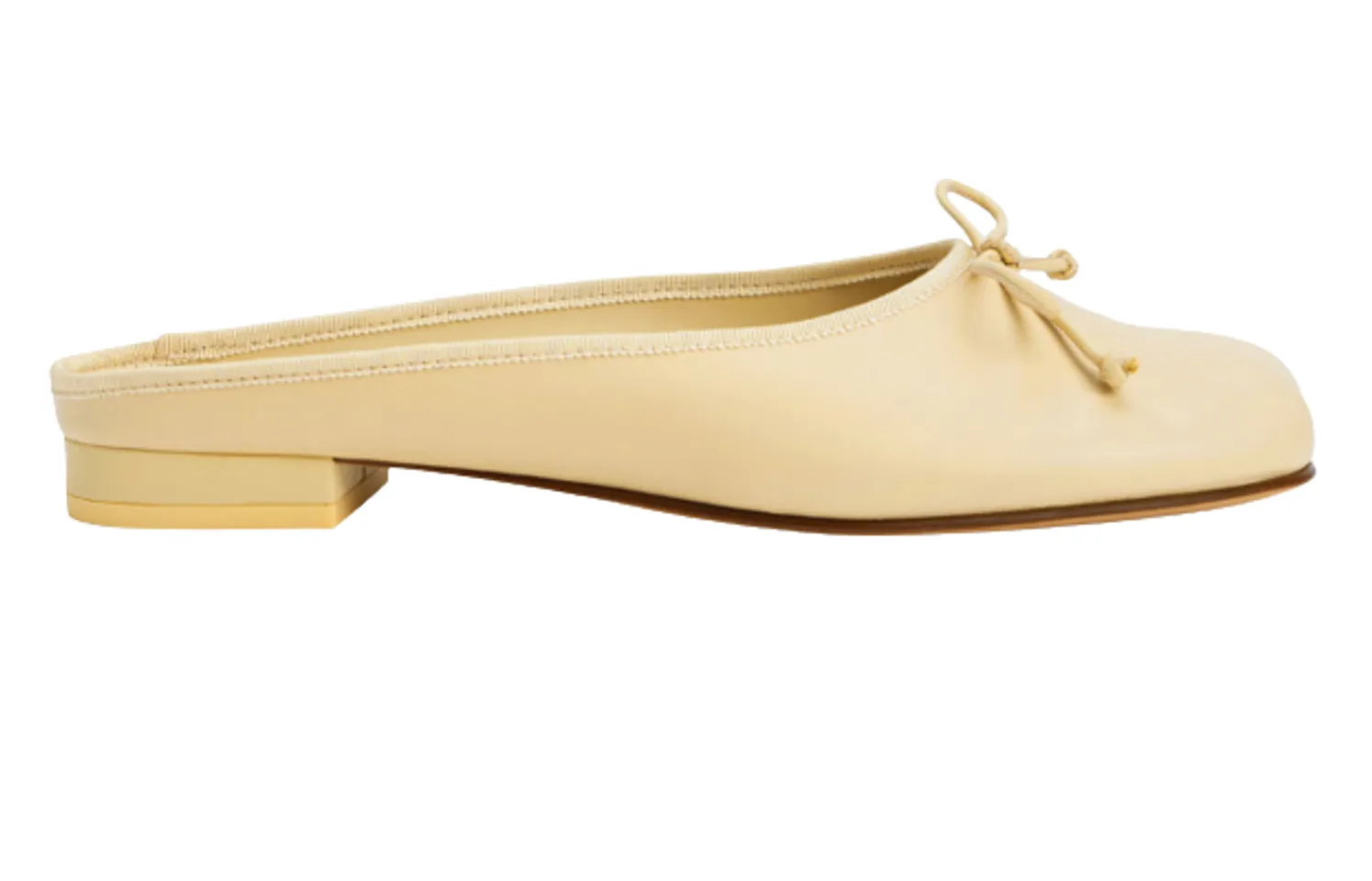 Giày bệt nữ Charles & Keith Bow Slip-On Flats CK1-70360145 Yellow, 35