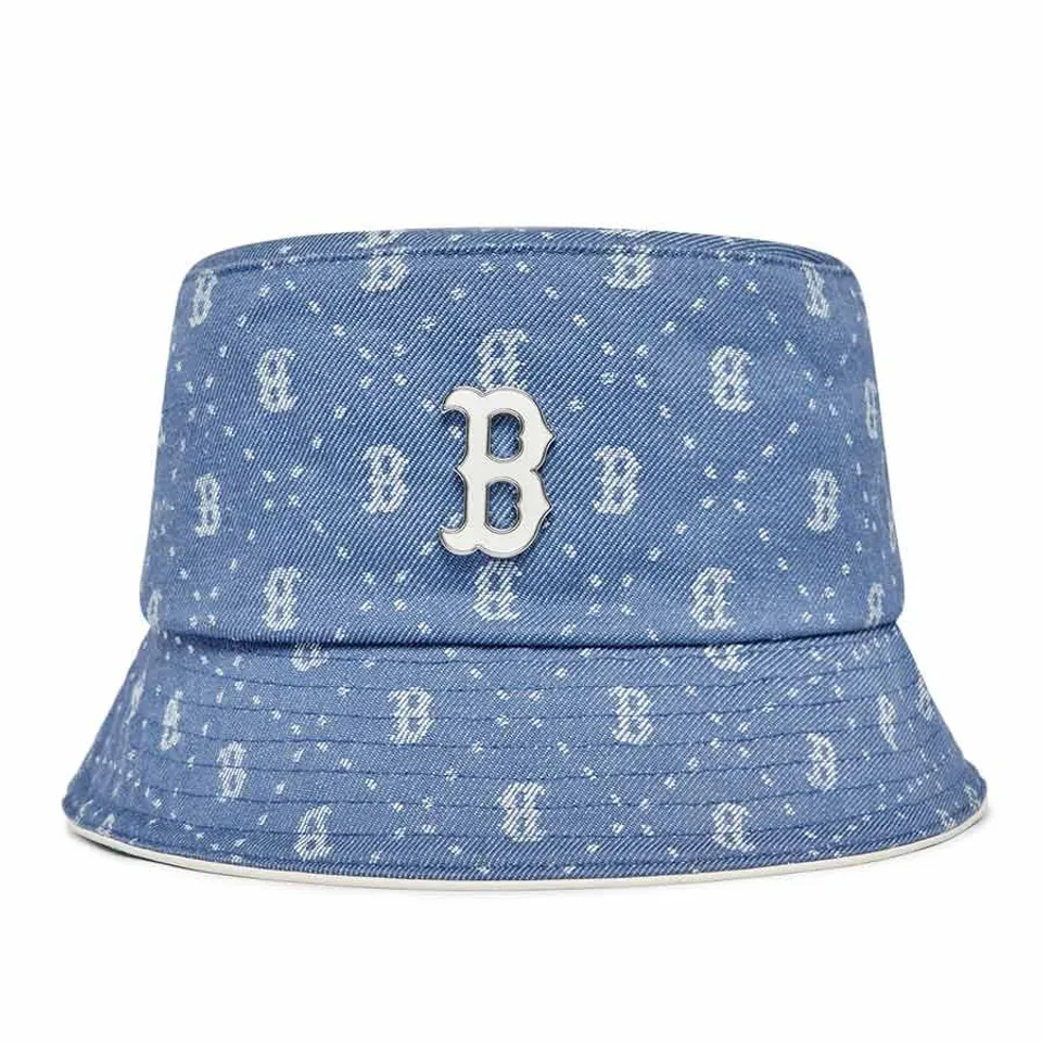 Mũ MLB Bucket Denim Dia Monogram Boston Red Sox 3AHTMD13N-43SBL