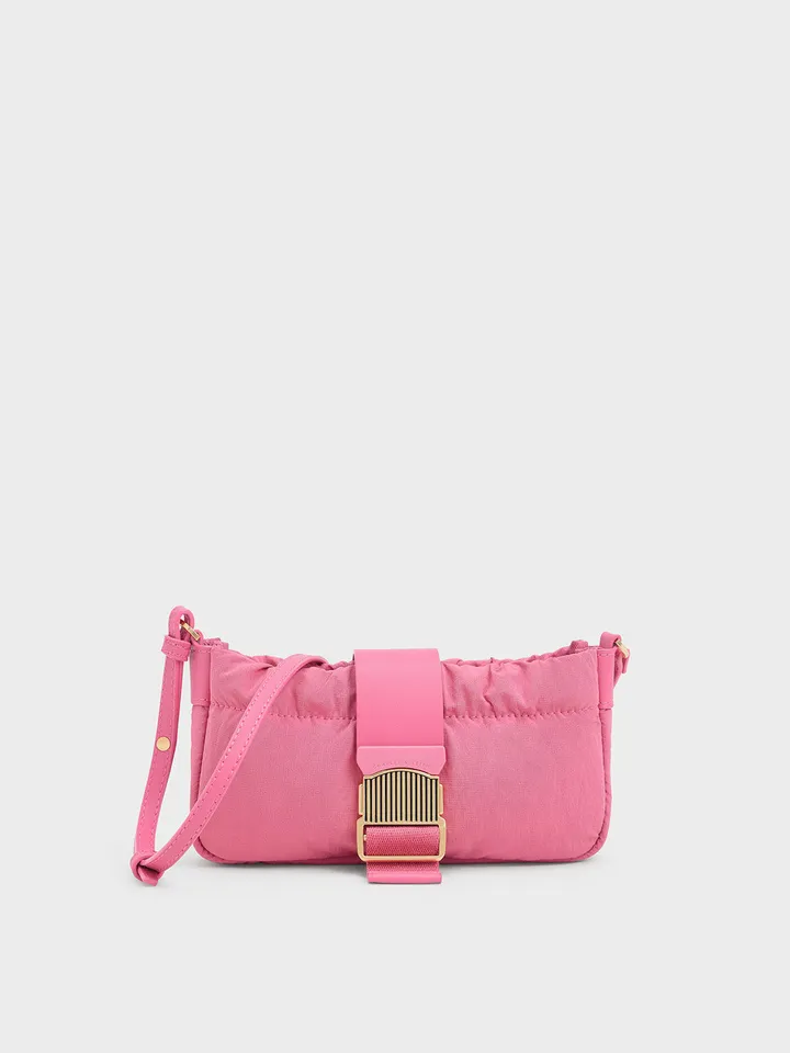 Túi Charles & Keith Aspen Ruched Phone Pouch CK6-70781728 Pink