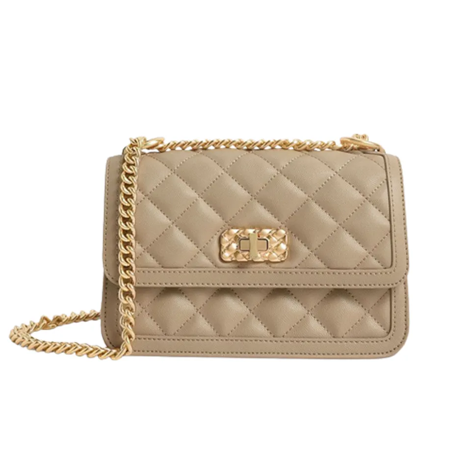 Túi xách Charles & Keith Micaela Quilted Chain CK2-80151108 Sand