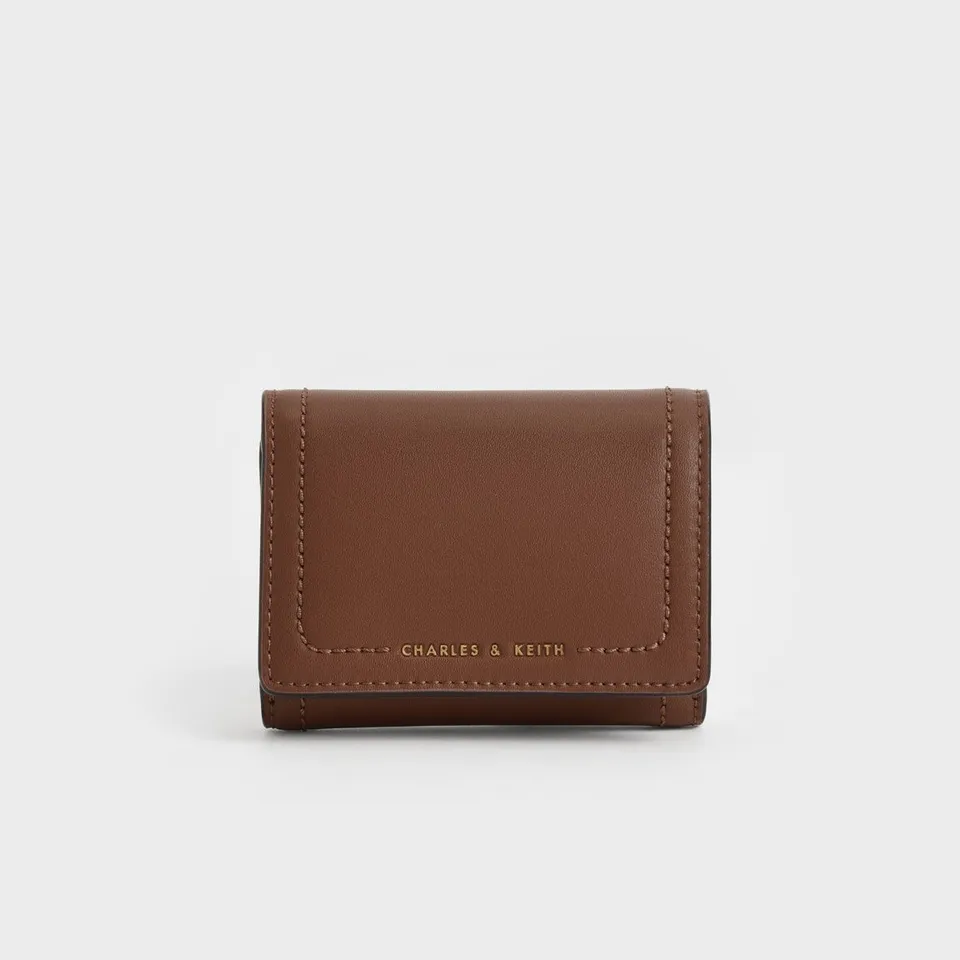 Ví Charles & Keith Sonnet Snap-Button Small Wallet CK6-10840463 Chocolate