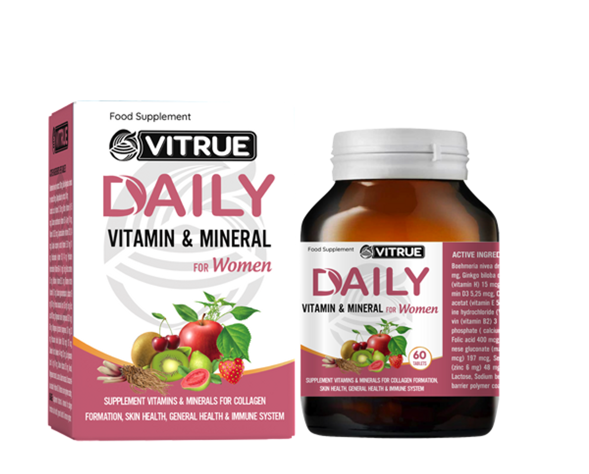 Viên Vitamin Tổng Hợp Dành Cho Nữ Vitrue Daily Vitamin & Mineral 60 Viên - Bổ Sung Vitamin & Khoáng Chất Thiết Yếu, Tăng Cường Sức Khỏe