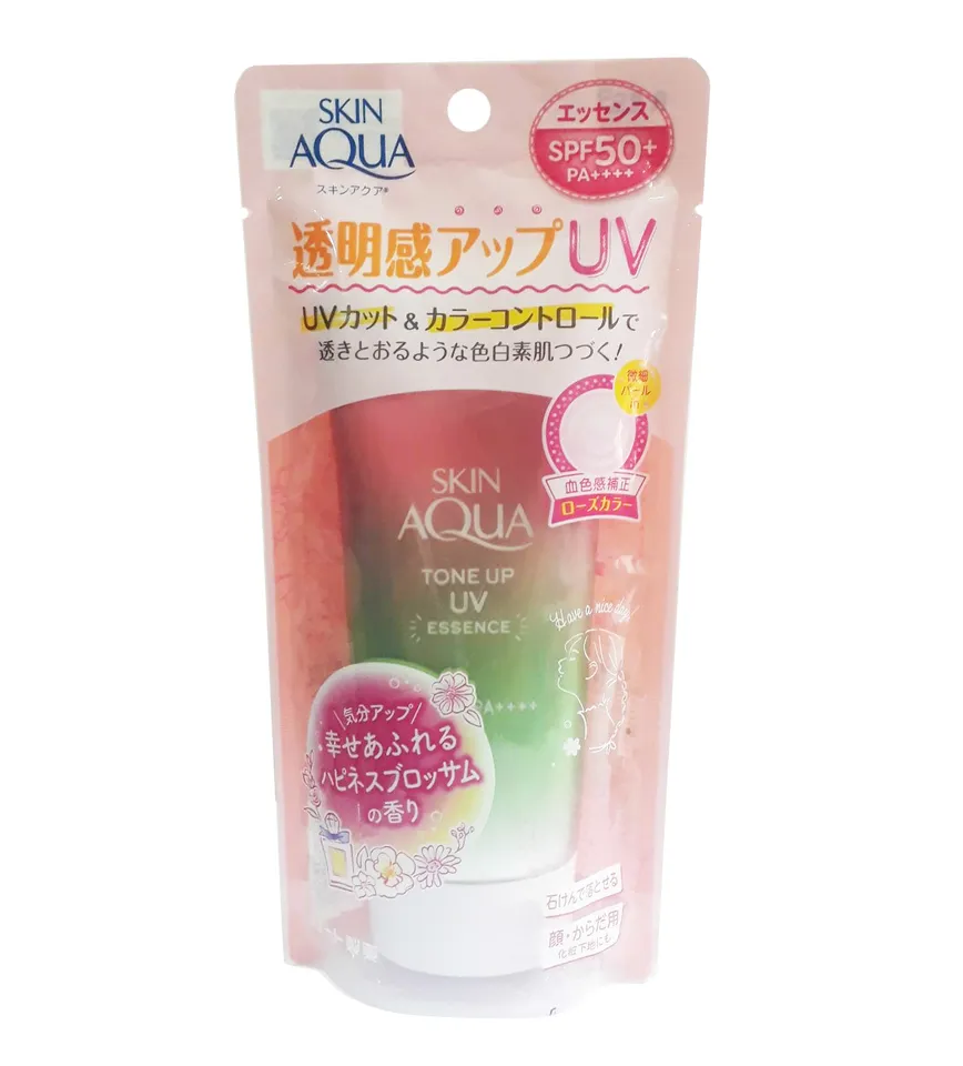 [Nội địa Nhật 80g] Kem chống nắng Sunplay Skin Aqua Tone Up UV Essence Happiness Aura Rose Color