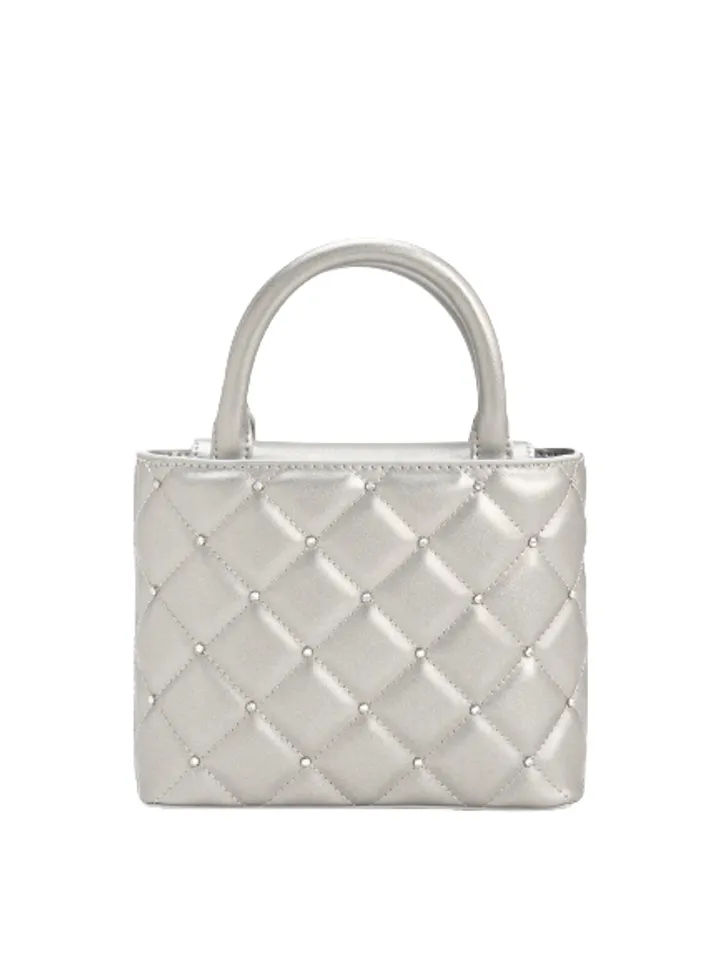 Túi xách Charles & Keith Gem-Embellished Padded Tote Bag CK2-30701297 Silver