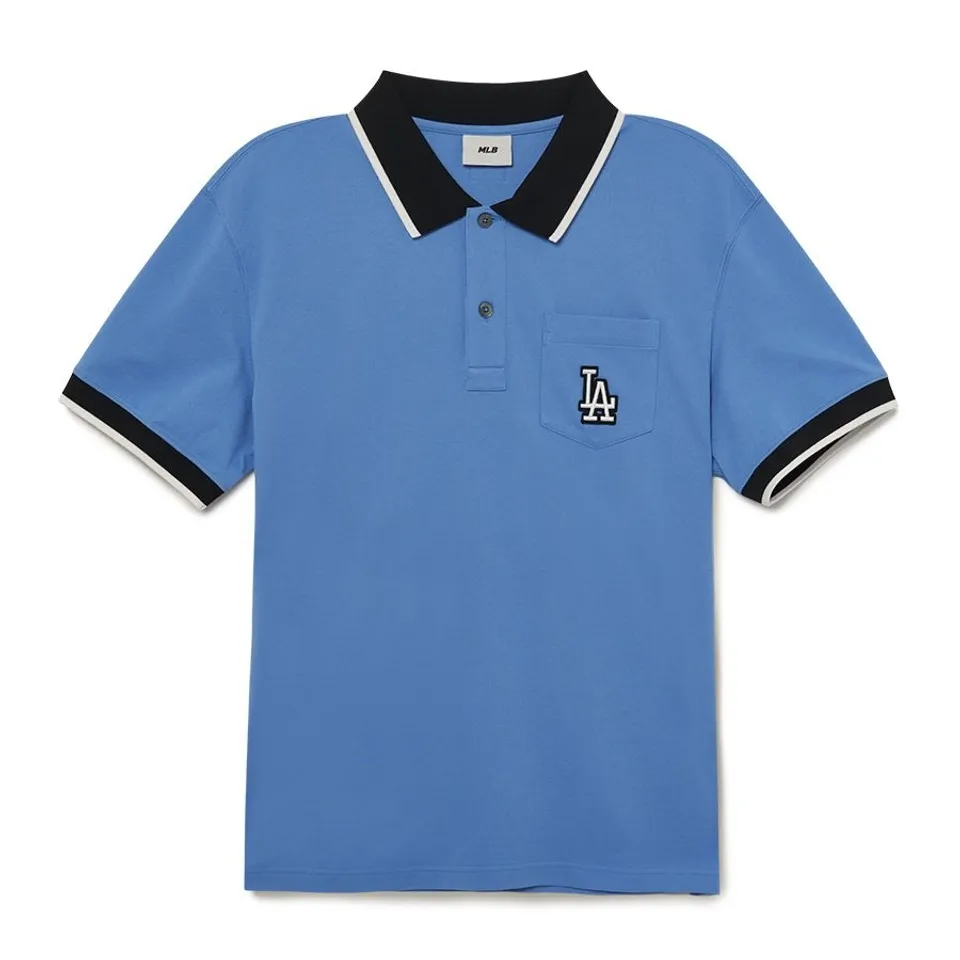 Áo Phông Polo Nam MLB LA Dodgers 3LPQB0133-07CBL Xanh Blue, M