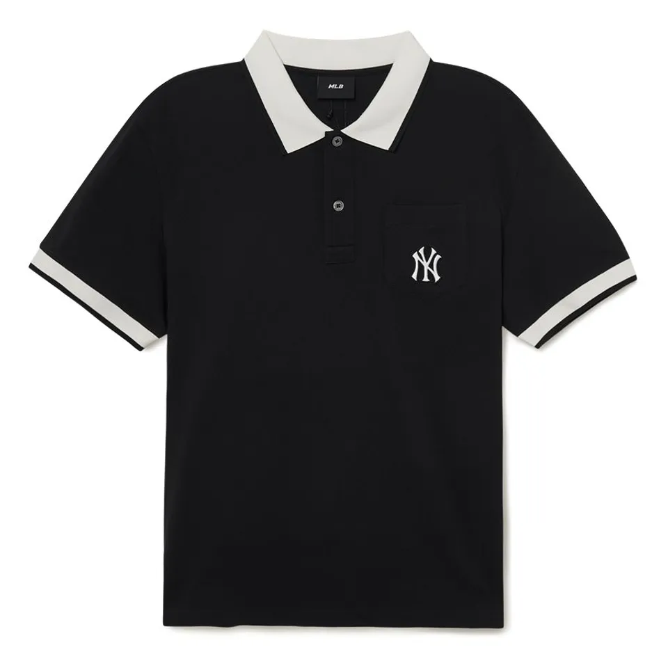 Áo polo nam MLB New York Yankees 3LPQB0133-50BKS màu đen, M