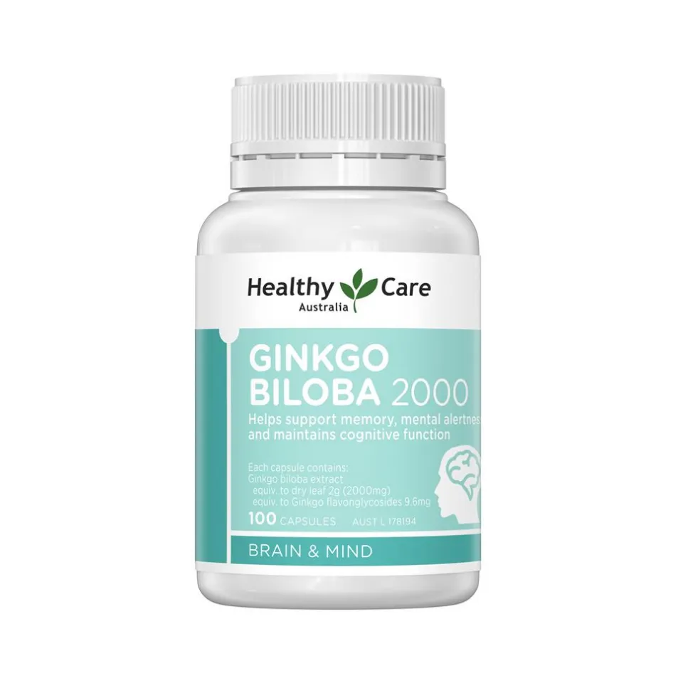 Viên uống Ginkgo Biloba Healthy Care Úc 2000mg