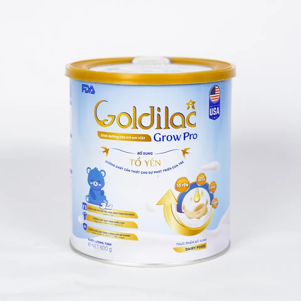 Sữa non tổ yến hỗ trợ bé phát triển toàn diện Goldilac Grow Pro