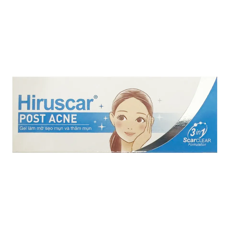 Gel Hiruscar Post Acne 10g hỗ trợ cải thiện sẹo thâm do mụn, 5g