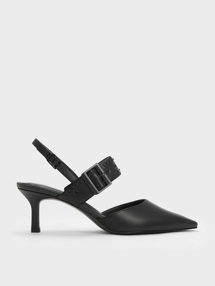 Giày cao gót Sepphe Grommet Slingback Pumps CK1-60361470 Black, 40