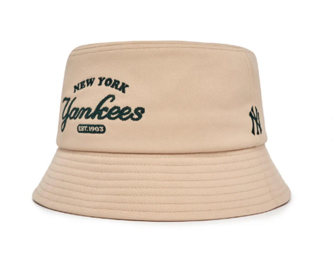 Mũ MLB Monogram Bucket Hat New York Yankees Black  Caos Store