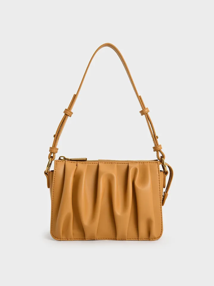 Túi nữ Ruched Bead-Handle Shoulder Bag CK2-20270857-1 Orange