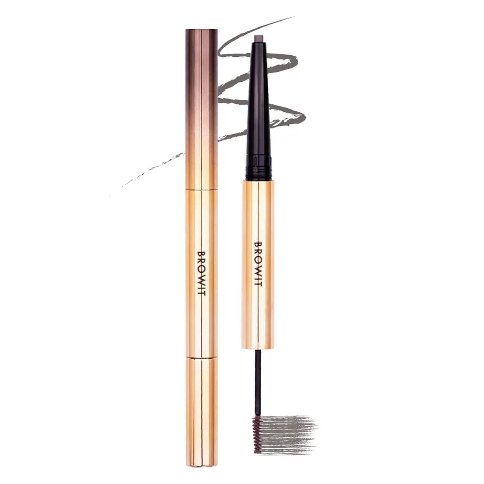 Chì kẻ mày & mascara mày 2in1 Browit Ultra Fine Duo Eyebrow Pencil, Ash Brown