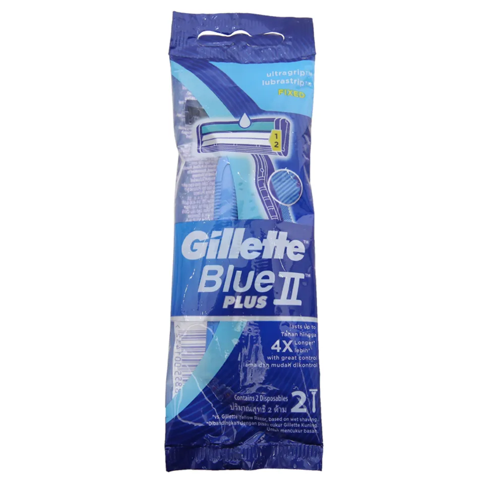 Dao Cạo Râu Cán Xanh Gillette Blue II Plus, 2 cây