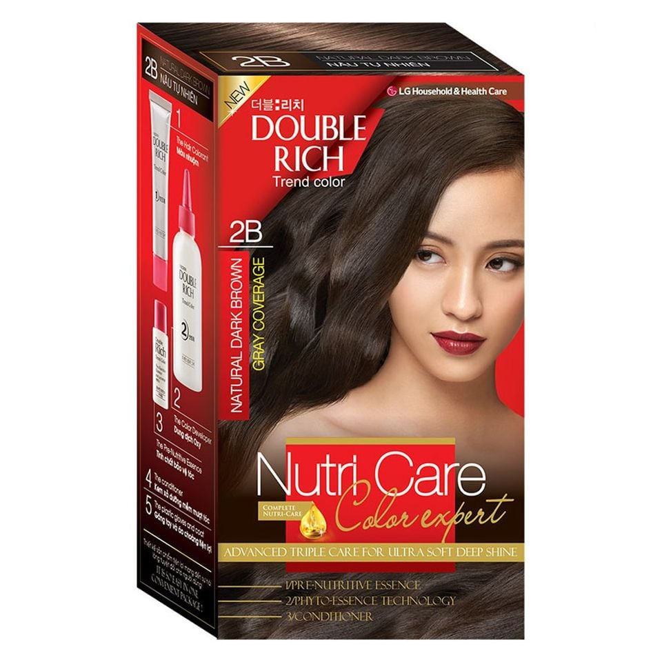 Kem nhuộm tóc Double Rich Beauty Color & Nutri Care Trend Colour, Nâu Tự Nhiên