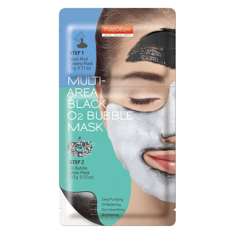 Mặt nạ Purederm Multi-Area Black O2 Bubble Mask