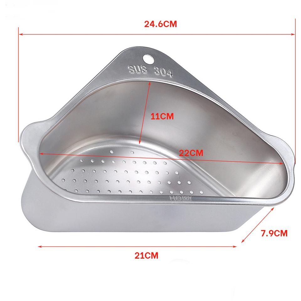 Rổ treo góc chậu rửa chén đa năng Inox 304 Hobby Home Decor KGC1