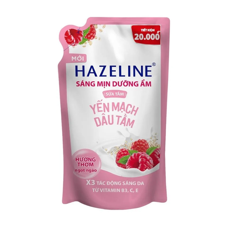 Sữa Tắm Hazeline Sáng Mịn Dưỡng Ẩm, 900g, Yến Mạch & Dâu Tằm