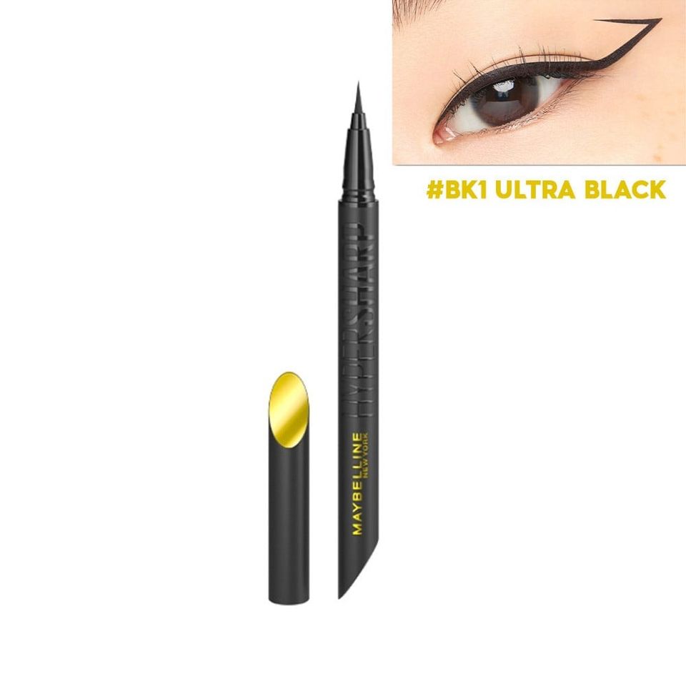 Bút Kẻ Mắt Nước Sắc Mảnh Maybelline Hyper Sharp Liner Extreme, Ultra Black Đen Sắc Sảo