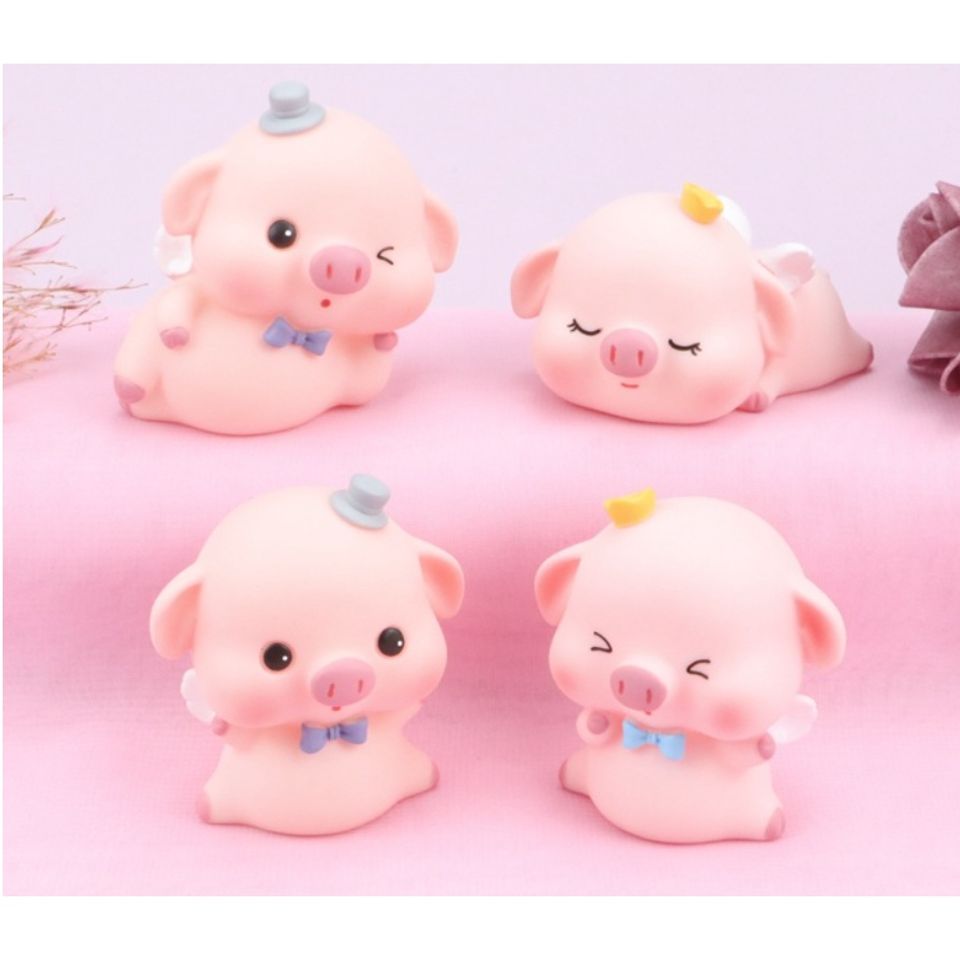 Heo Hồng Hạnh Phúc Trang Trí Taplo Ô Tô - Decal Dễ Thương Cho Xe Hơi, Đồ Trang Trí Nội Thất Xinh Xắn