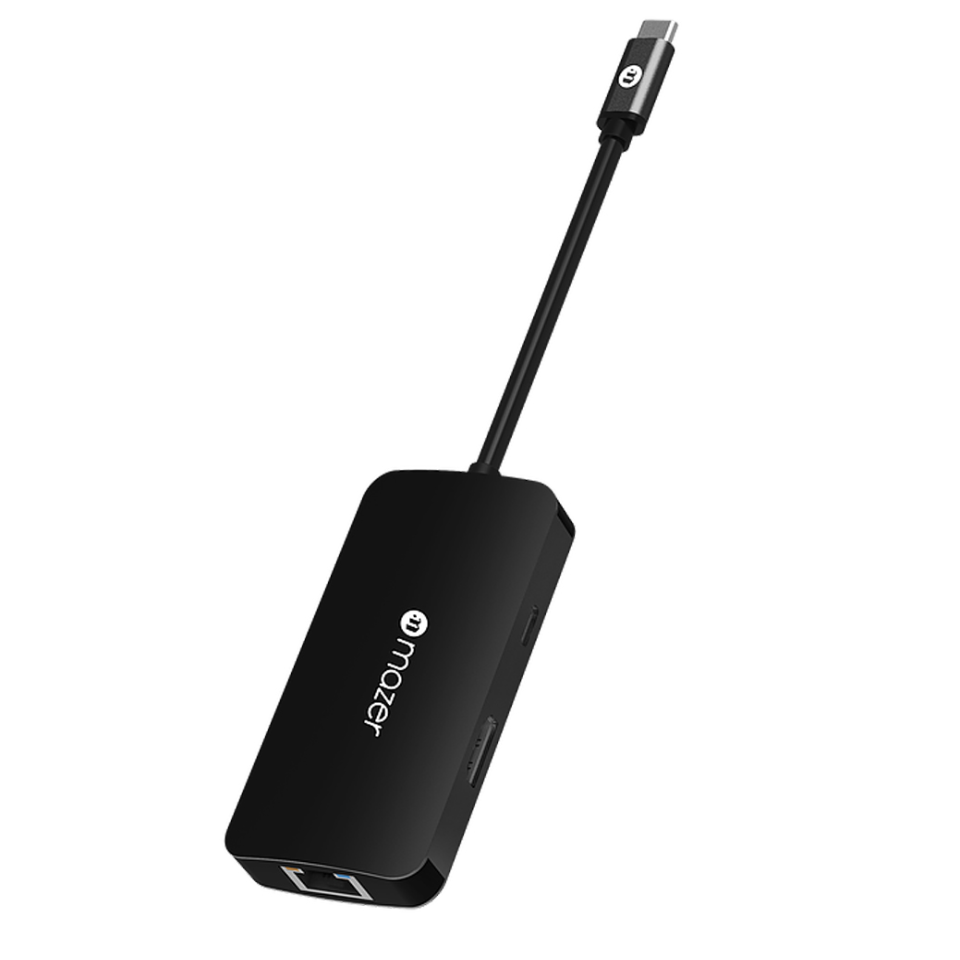 Hub Chuyển Đổi Đa Năng Mazer USB-C 6-in-1 M-UC2MULTI4060-BK - Kết Nối HDMI 4K, Ethernet, 3 USB-A, Sạc USB-C, Tiện Lợi Cho Mọi Thiết Bị