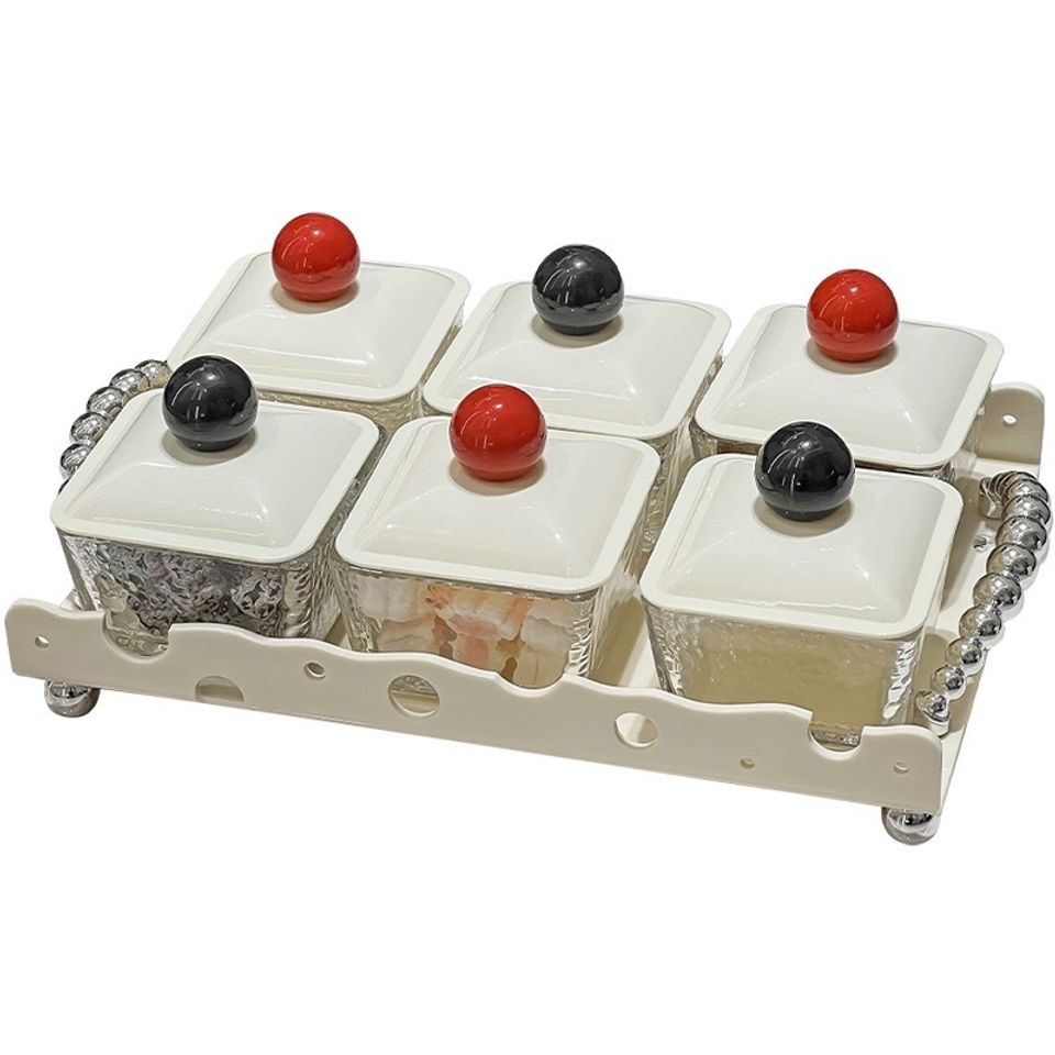 Bộ Hũ Đựng Bánh Mứt Kẹo Bằng Gốm Sứ & Thủy Tinh Cao Cấp - Sang Trọng, Tối Giản, Thân Thiện Môi Trường, Quà Tặng Hoàn Hảo