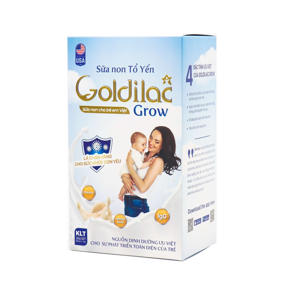 Sữa non tổ yến Goldilac Grow dành cho bé từ 0 đến 10 tuổi