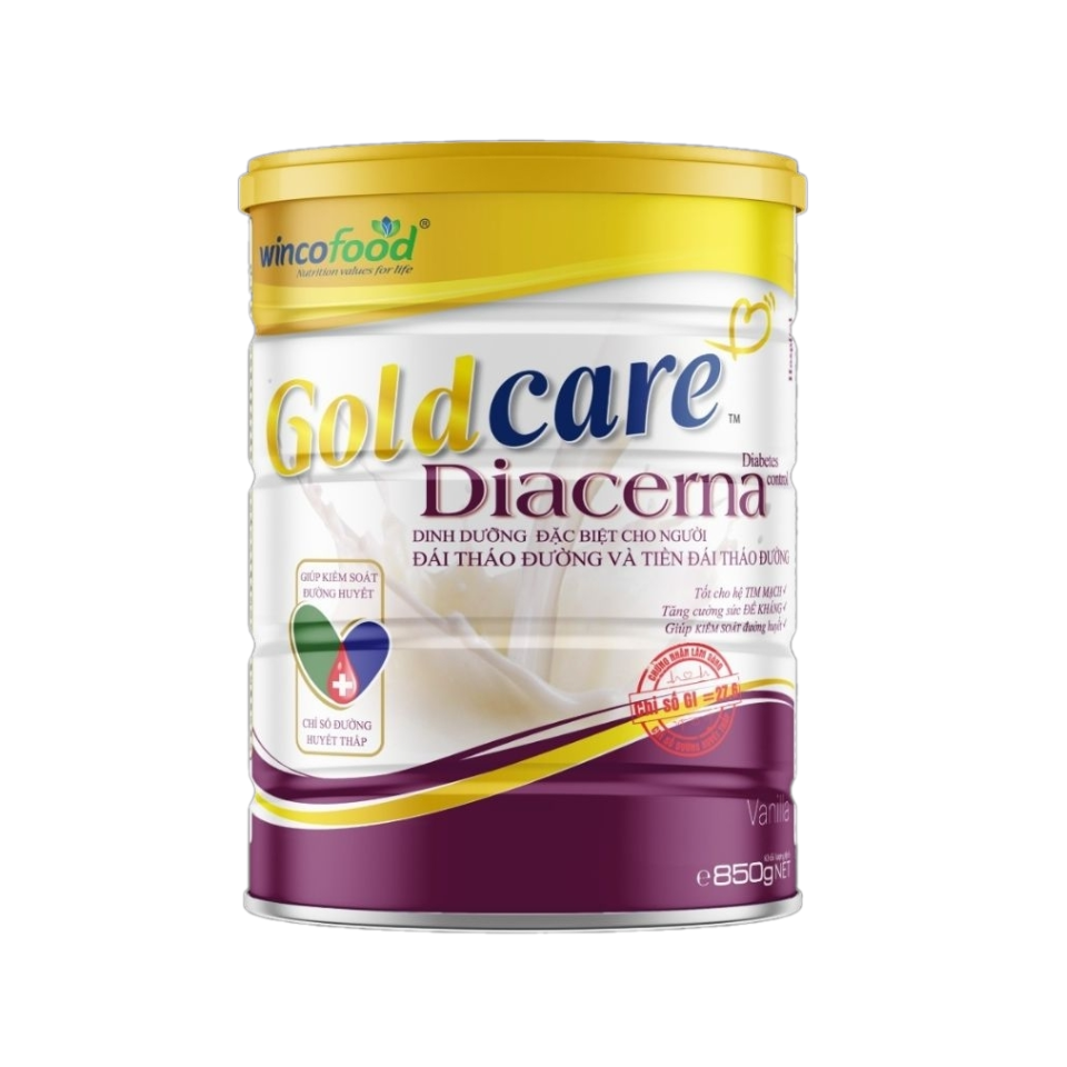 Sữa Bột Wincofood Goldcare Diacerna Cho Người Tiểu Đường - Hương Vị Vani Ngon Miệng, Giàu Vitamin và Khoáng Chất, Không Tăng Insulin