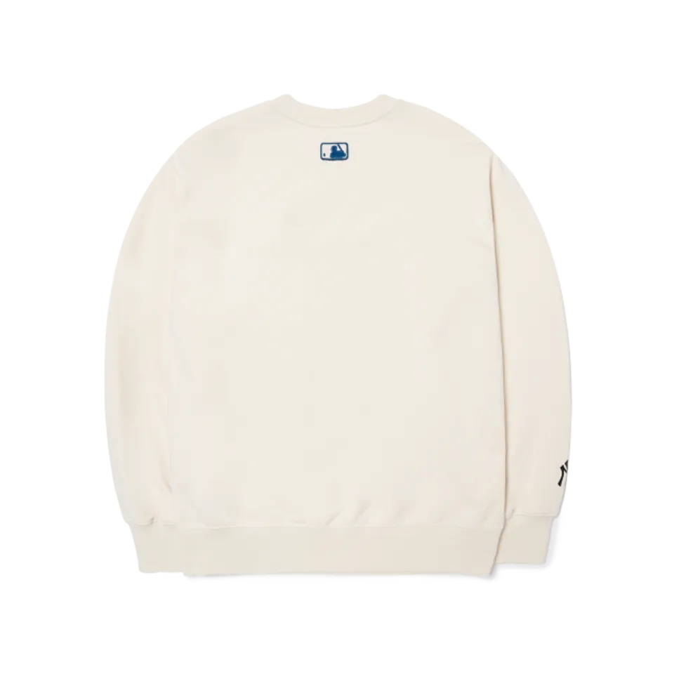 Áo sweater MLB Like Cartoon New York Yankees 3AMTL0224-50CRS màu trắng kem