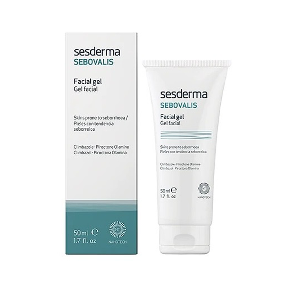 Gel điều tiết bã nhờn Sebovalis Facial Gel 50ml - Chăm sóc da dầu mụn, giảm viêm, ngăn ngừa mụn hiệu quả từ Sesderma