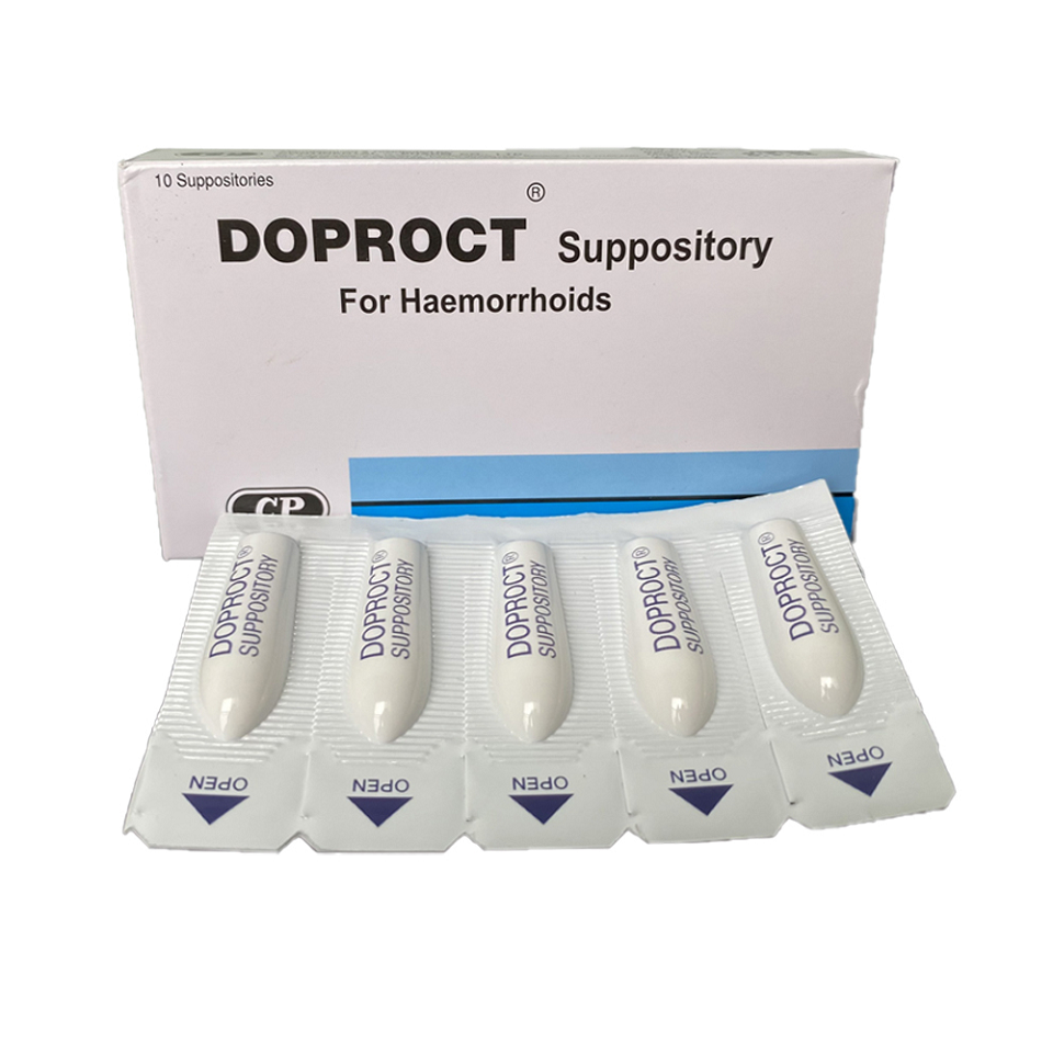 Viên đặt hỗ trợ cải thiện trĩ Doproct Thái Lan - Giảm ngứa, sưng, viêm và chảy máu hiệu quả, hộp 10 viên chăm sóc cơ thể