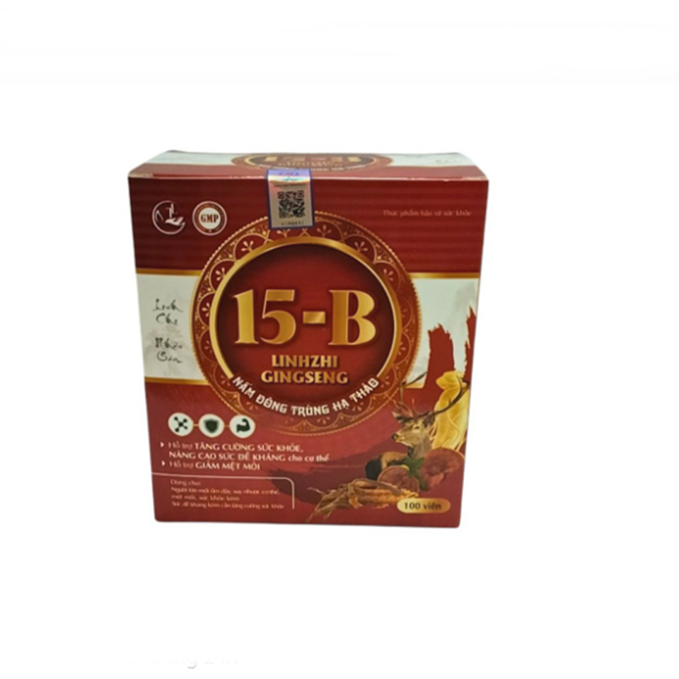 Viên Vitamin B15 Linhzhi Gingseng Nấm Đông Trùng Hạ Thảo Vinaphar - Hỗ Trợ Sức Khỏe, Phục Hồi Năng Lượng, 100 Viên
