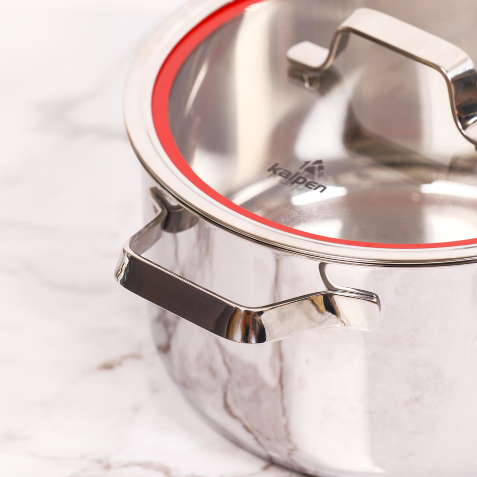 Bộ 3 Nồi Inox 3 Lớp Kalpen Emer EM1 - Dụng Cụ Nấu Ăn Đa Năng Cho Gia Đình, Kích Thước 16cm, 20cm, 24cm
