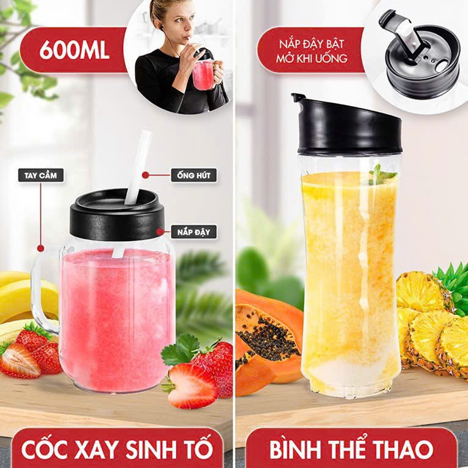 Máy Xay Sinh Tố Đa Năng Seka HR2223 500W - 3 Cối, Dao Xay Thép Không Gỉ, Hoạt Động Êm Ái, Xay Mịn Từ Rau Củ Đến Thịt