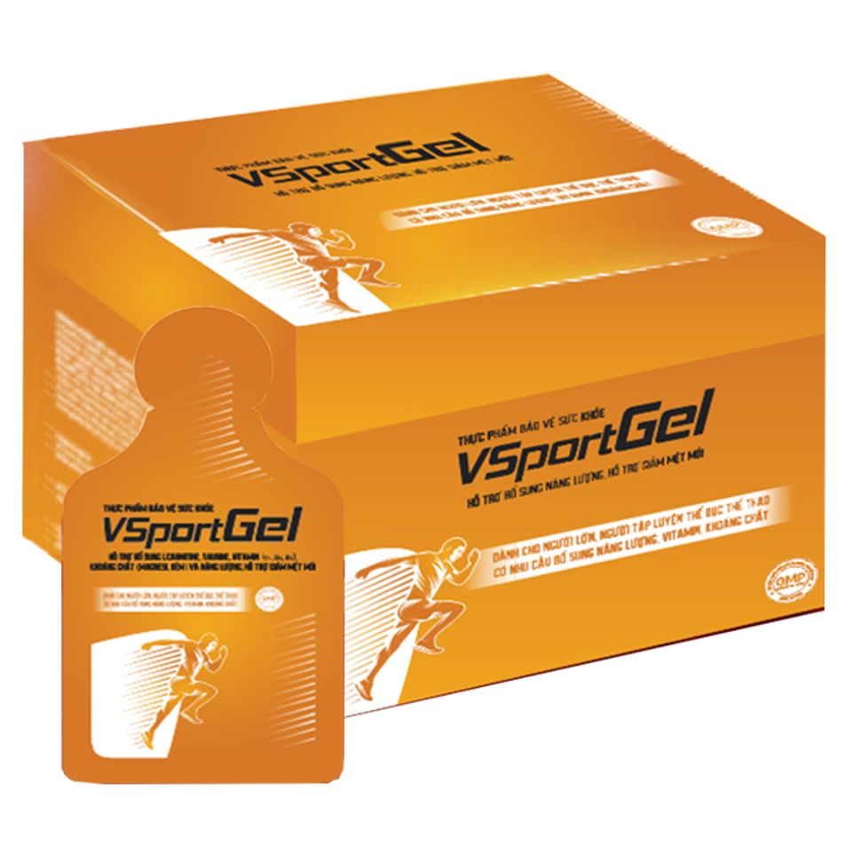 VsportGel Bổ Sung Năng Lượng và Khoáng Chất - Hỗ Trợ L-Carnitine, Taurine, Vitamin B1, B5, B6, Giảm Mệt Mỏi, Dạng Túi Tiện Dụng