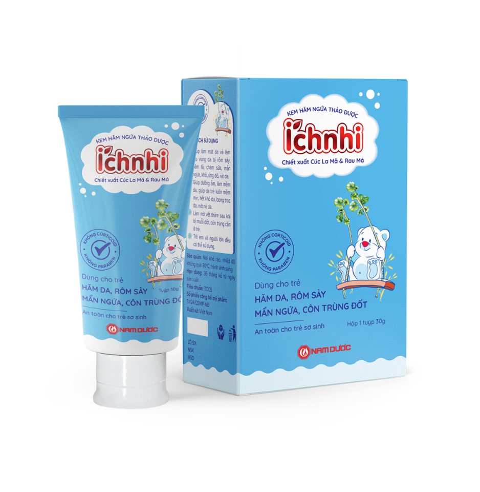 Kem hăm ngứa Ích Nhi Nam Dược 30g - Dưỡng ẩm, làm dịu da cho trẻ sơ sinh, hỗ trợ điều trị hăm ngứa và rôm sảy.