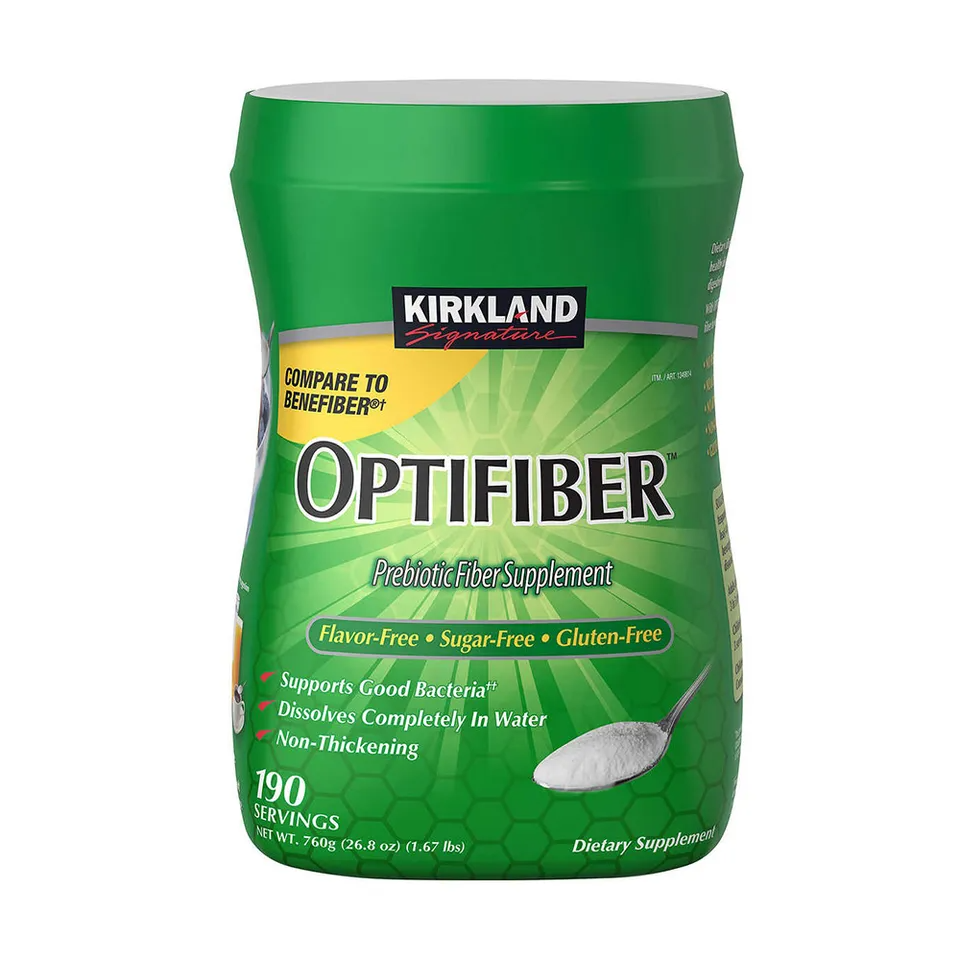 Bột Hòa Tan Hỗ Trợ Bổ Sung Chất Xơ Kirkland Signature Optifiber 190 Khẩu Phần - Cải Thiện Tiêu Hóa, Dễ Dàng Thêm Vào Đồ Uống và Thức Ăn.