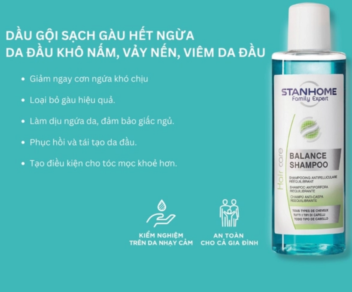 Dầu Gội Giảm Gàu Ngứa Stanhome Family Expert Balance Shampoo 200ml - Chăm Sóc Da Đầu, Ngăn Ngừa Gàu, Dịu Nhẹ